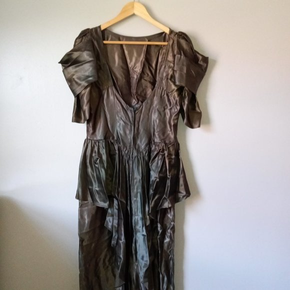 Vintage Copper Brown Long Dress - Picture 3 of 5